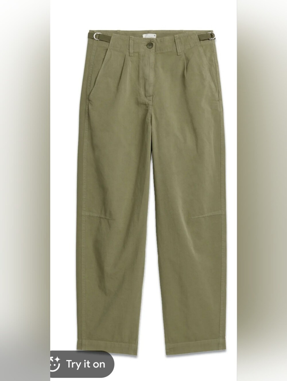 ARKET Barrel Leg Cotton Chinos - Khaki